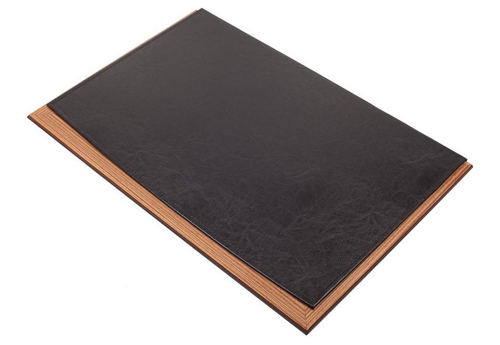 Leather desk pad wooden