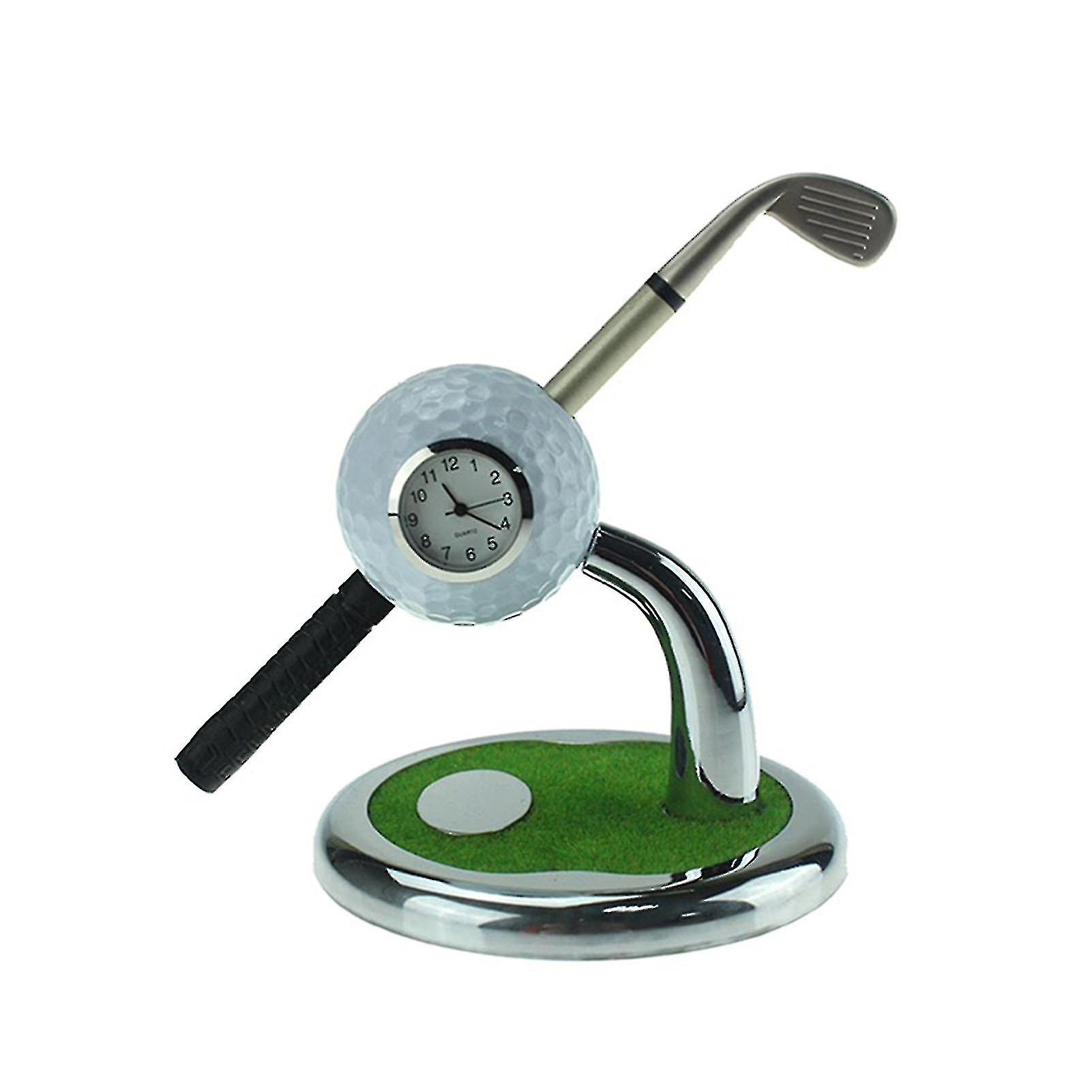 pen golf club with a ball and a clock