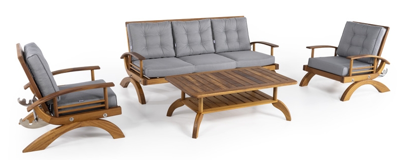 rattan garden sofa - garden wooden seating set