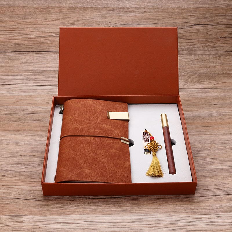 wooden pen with notebook set gift