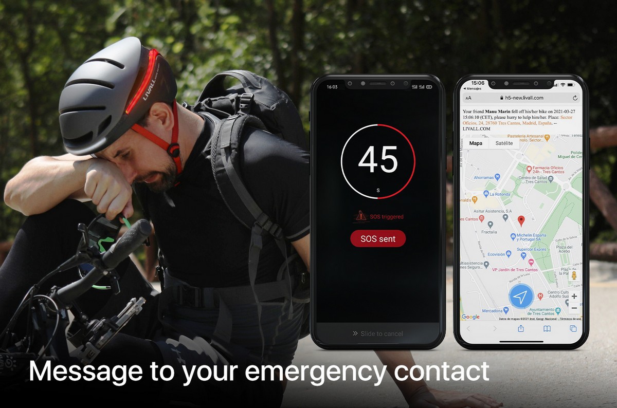 smart bike helmet app sos emergency