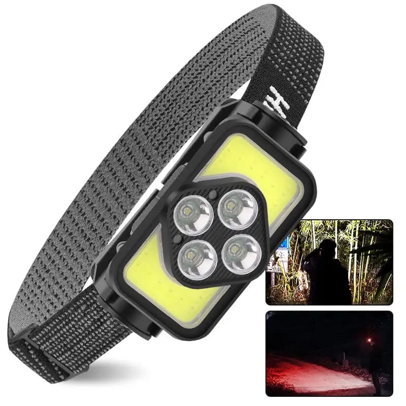 LED Headlamp - head lamp with powerful LEDs (White + Red)