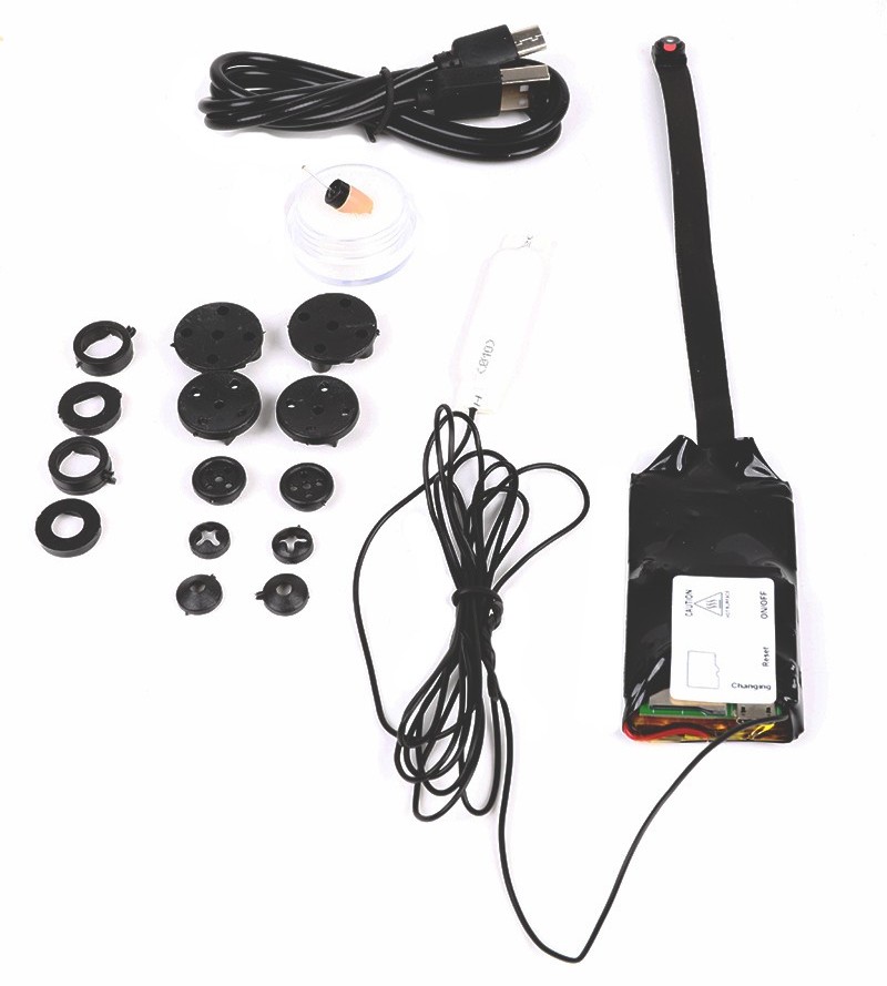 pinhole camera knob with spy earpiece for text exams