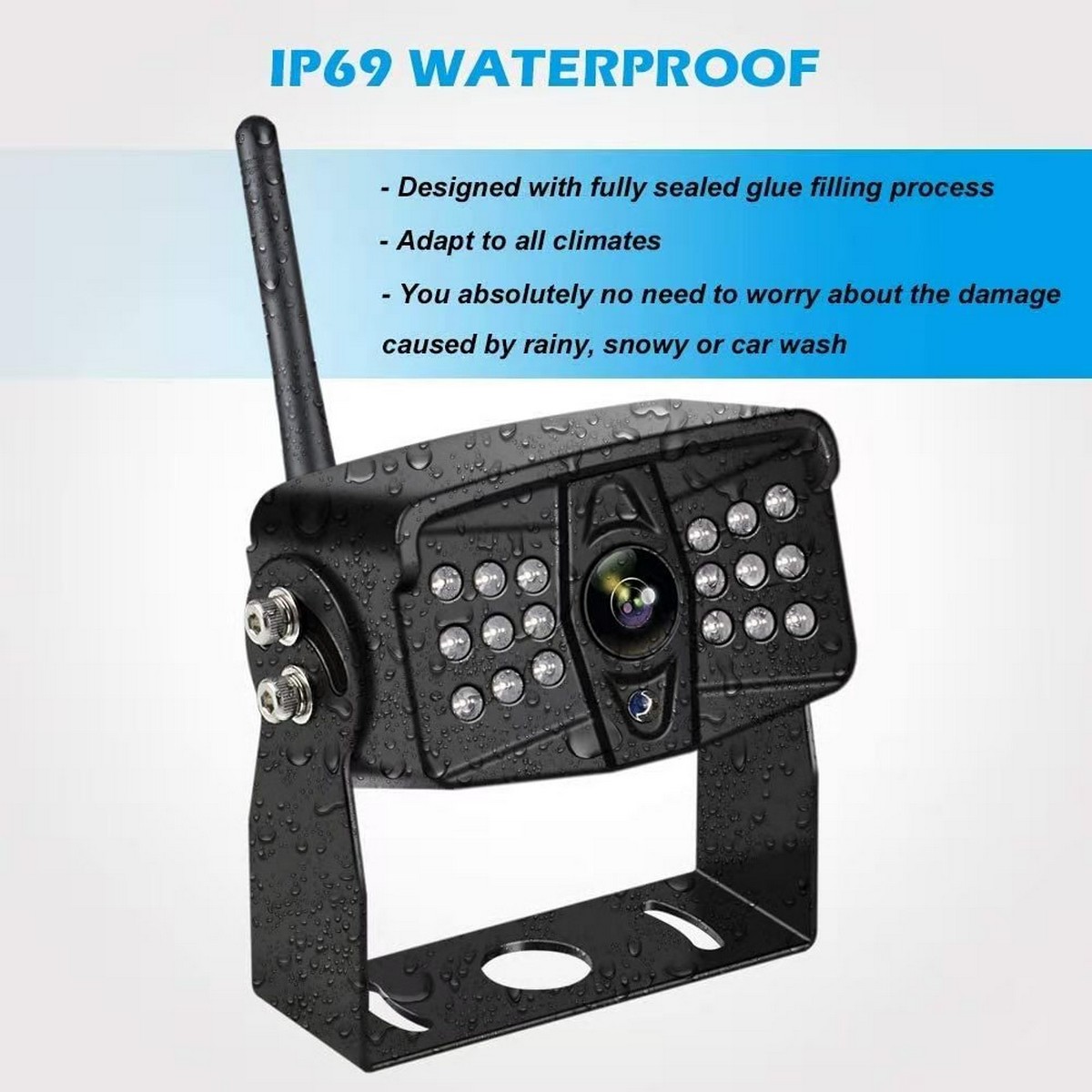 Waterproof IP69 reversing camera for vans