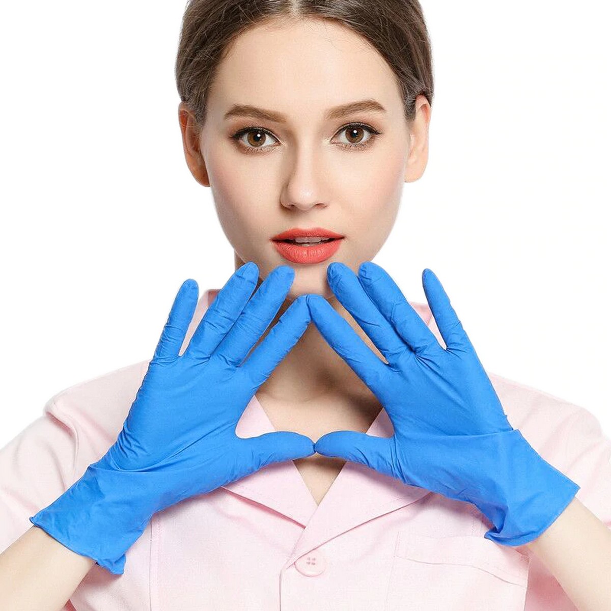 blue nitrile protective gloves