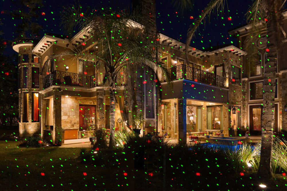 Garden projection - Projector of moving colored laser dots - IP65 protection