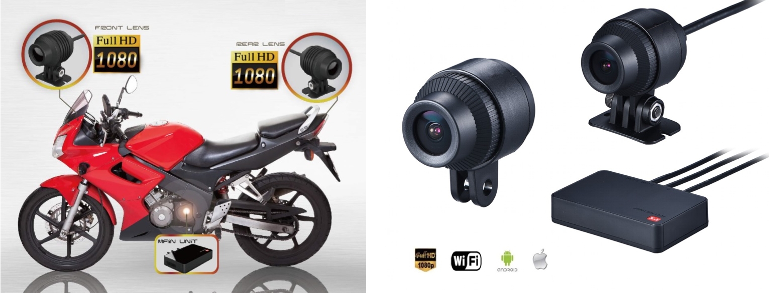 Professional Motorbike Dual Camera Sony Sensor WIFI 1080P Bikecam Motorcycle 