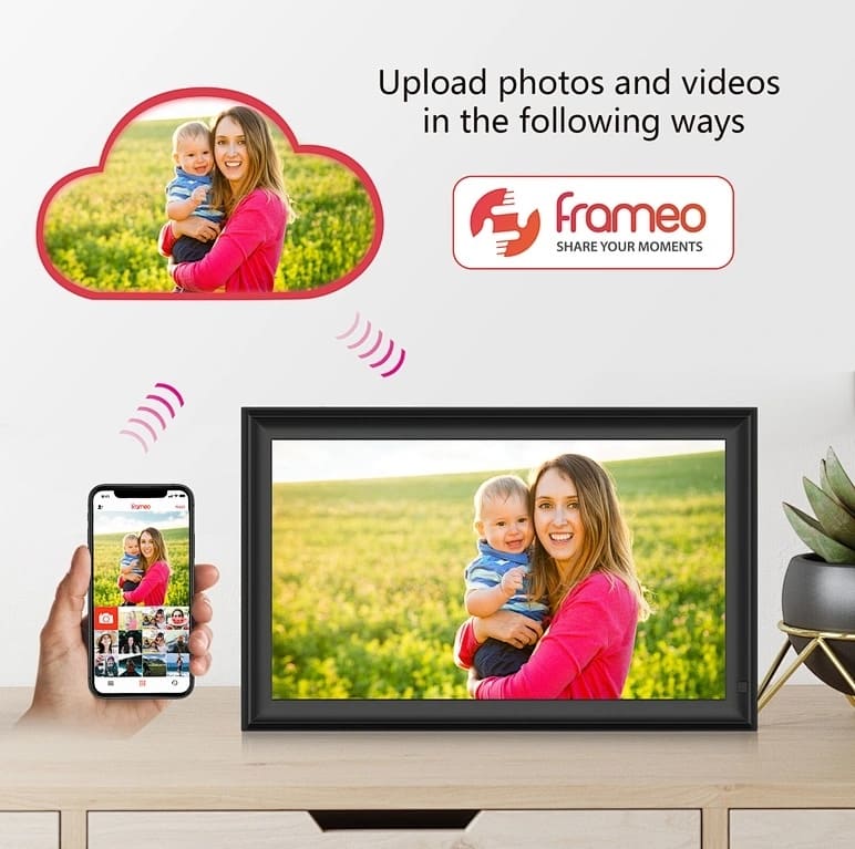 digital photo frame for photos wifi app touch screen 15"