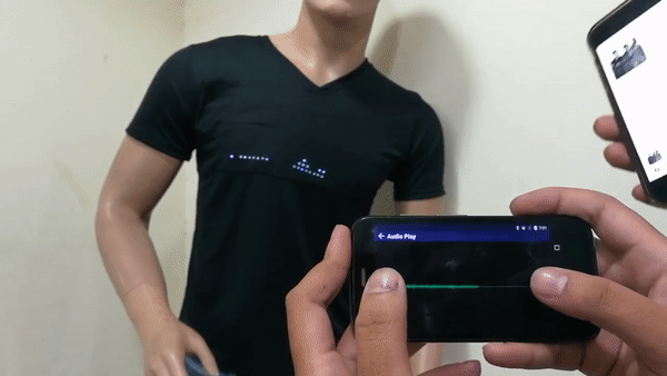 Led T-shirt with programmable bluetooth