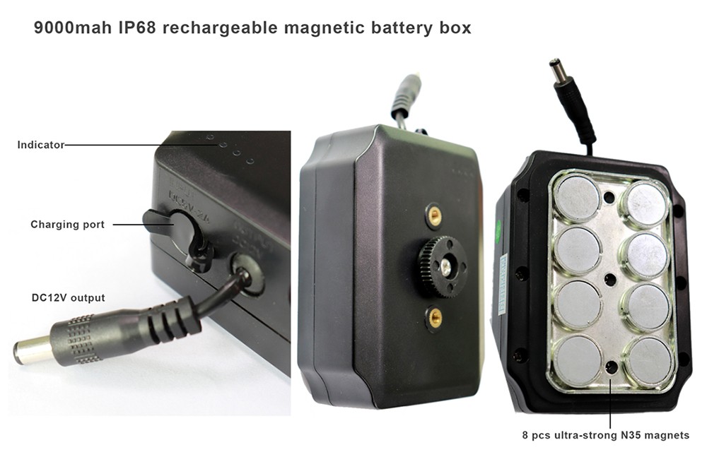 9000 mAh magnetic battery powering the rear camera