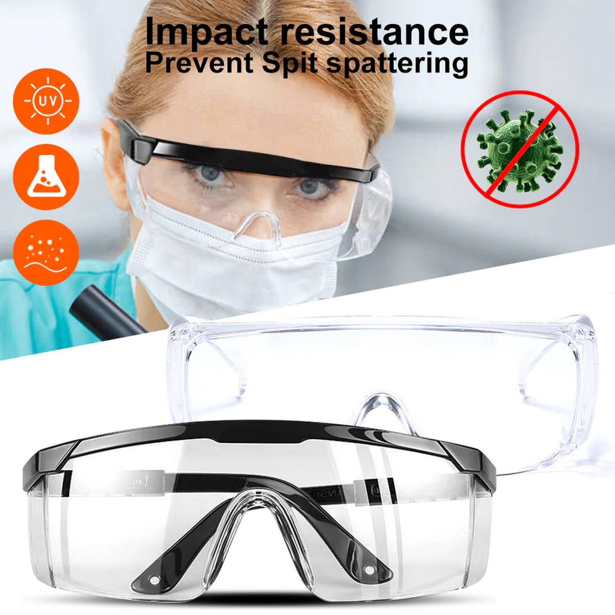 Safety glasses transparent