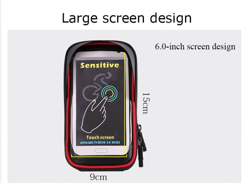 large screen TPU touch screen bike bag
