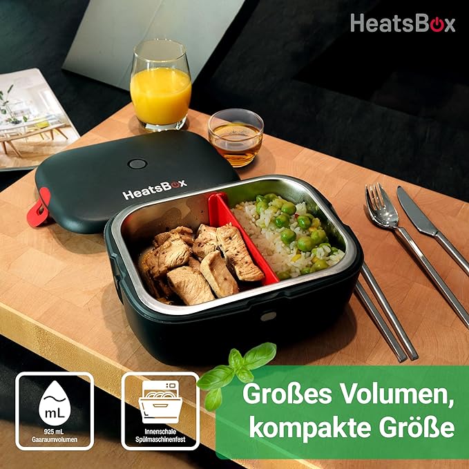 Heated food box with its own battery for heating heatsbox