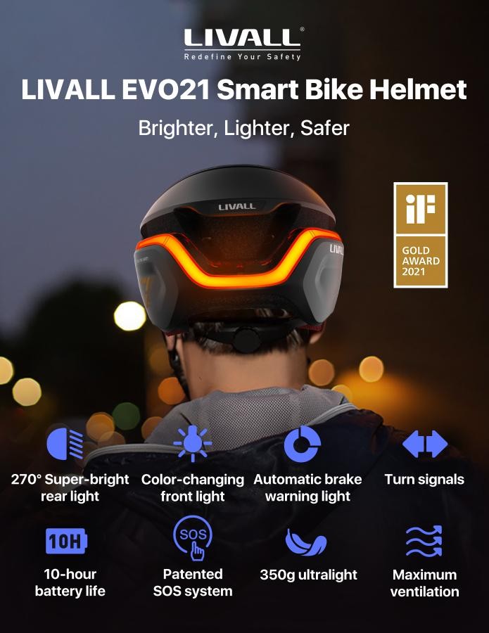SMART bicycle helmet - Livall EVO21