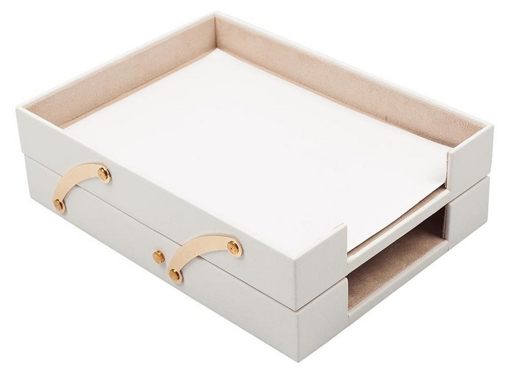 white leather paper tray