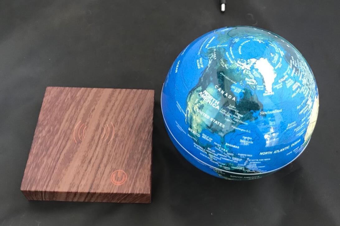 glowing levitating globe