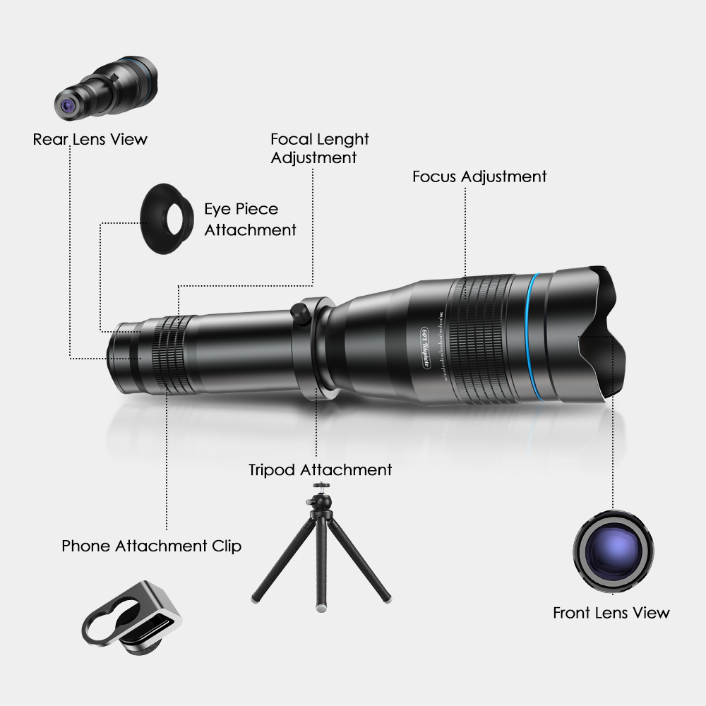 Zoom lens for smartphone 60x