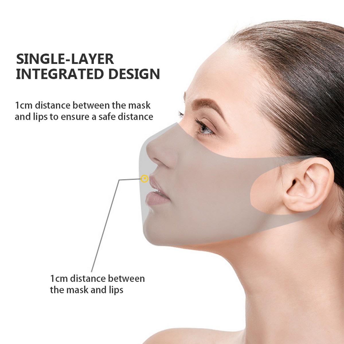 breathable mask on the face