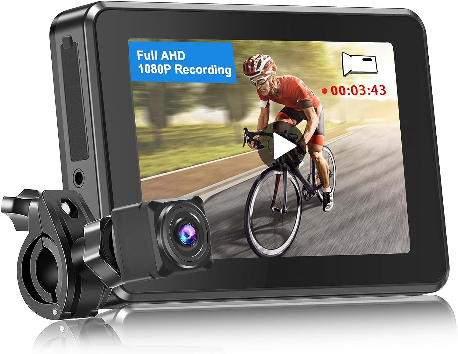 bicycle rear view camera with recording