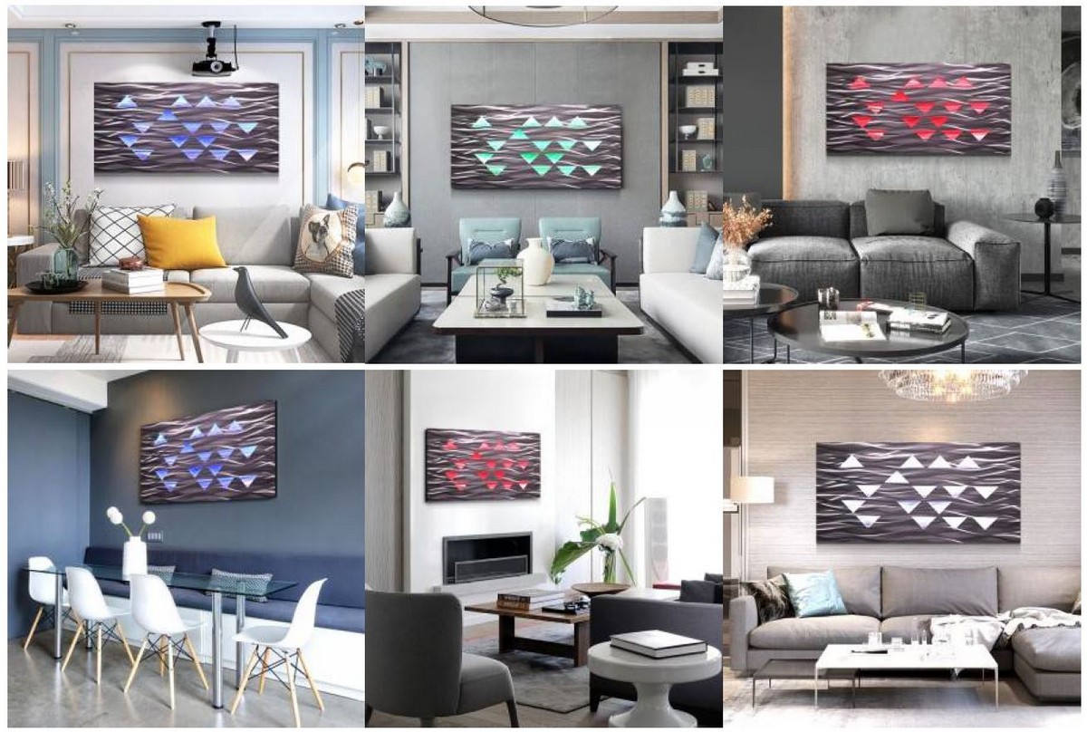 led paintings abstract wall art 3d