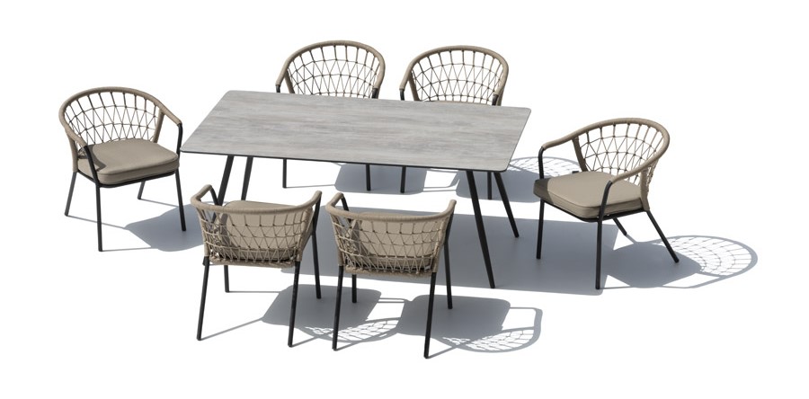 Luxury set for sitting in the garden - dining table with chairs