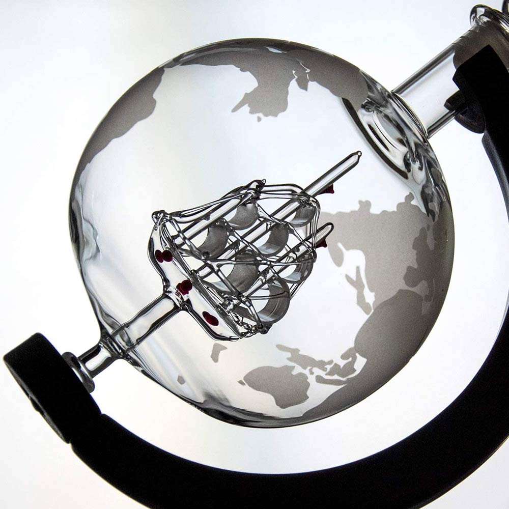 glass decanter set for whiskey with accessories globe