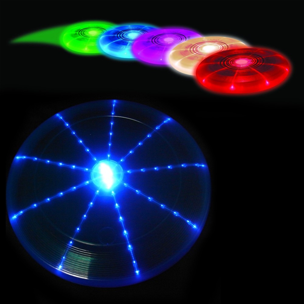 glowing frisbee disc flying