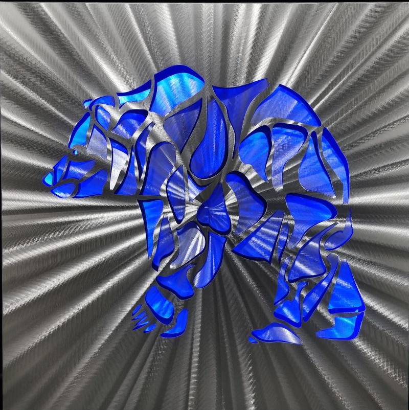 polar Bear - LED abstract metal paintings 3D aluminum