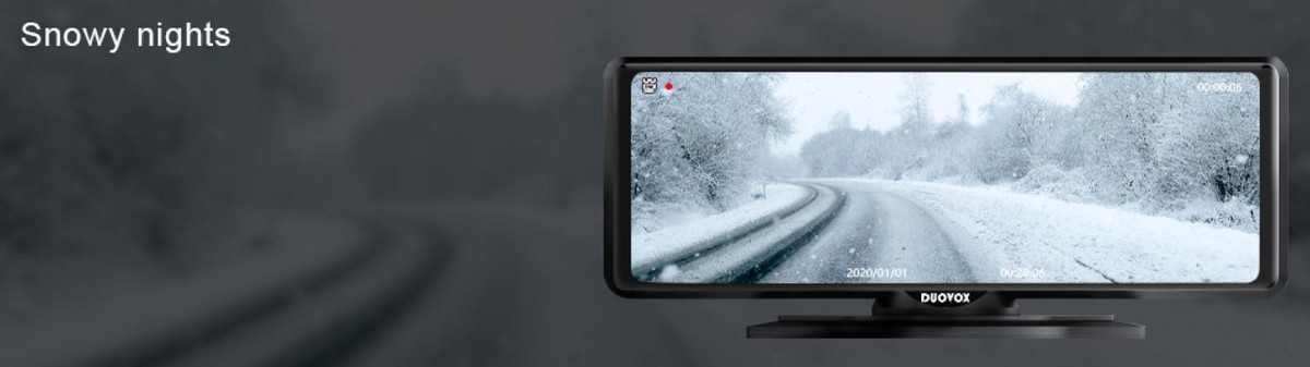 best car camera duovox v9 - snowfall