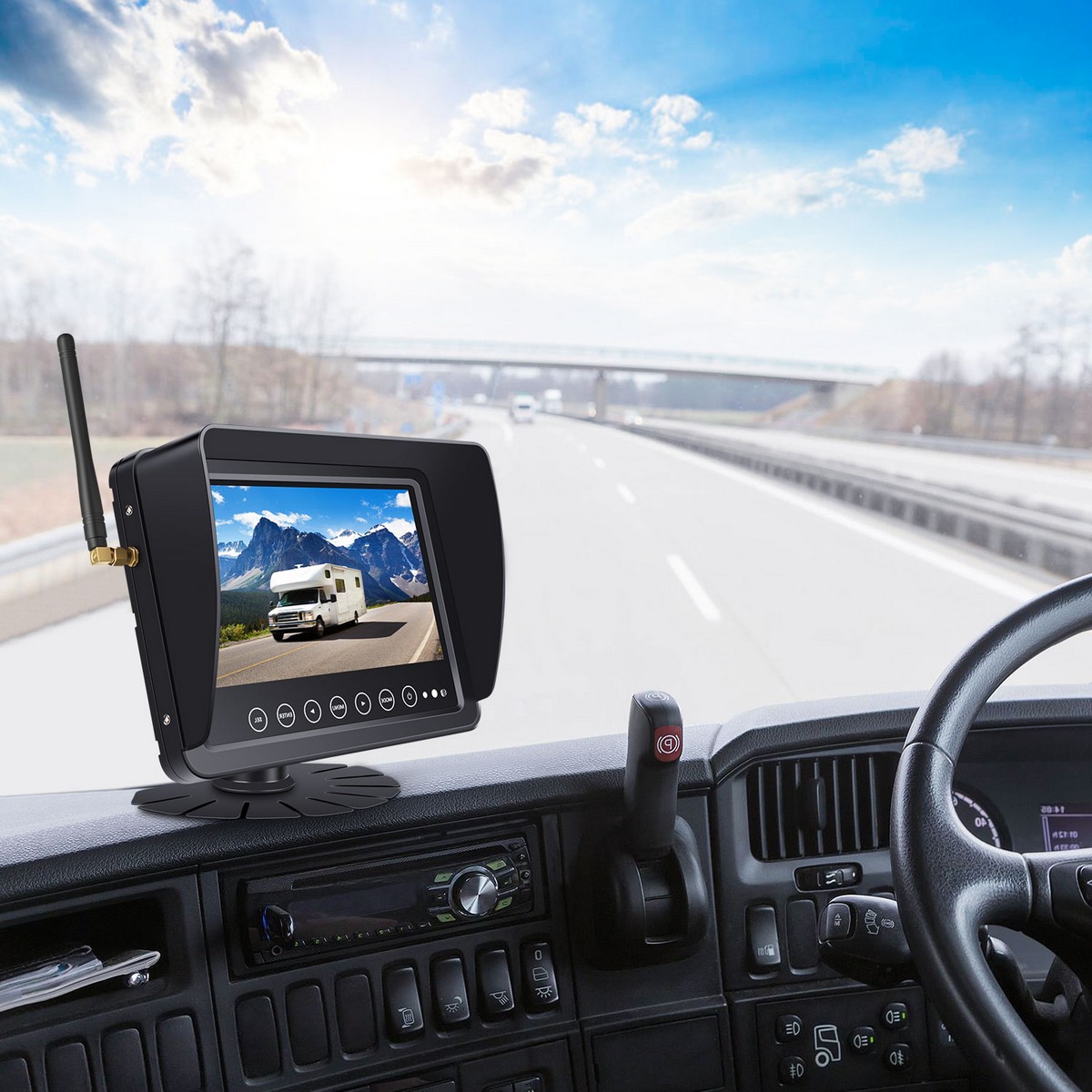 durable waterresist car monitor with cameras