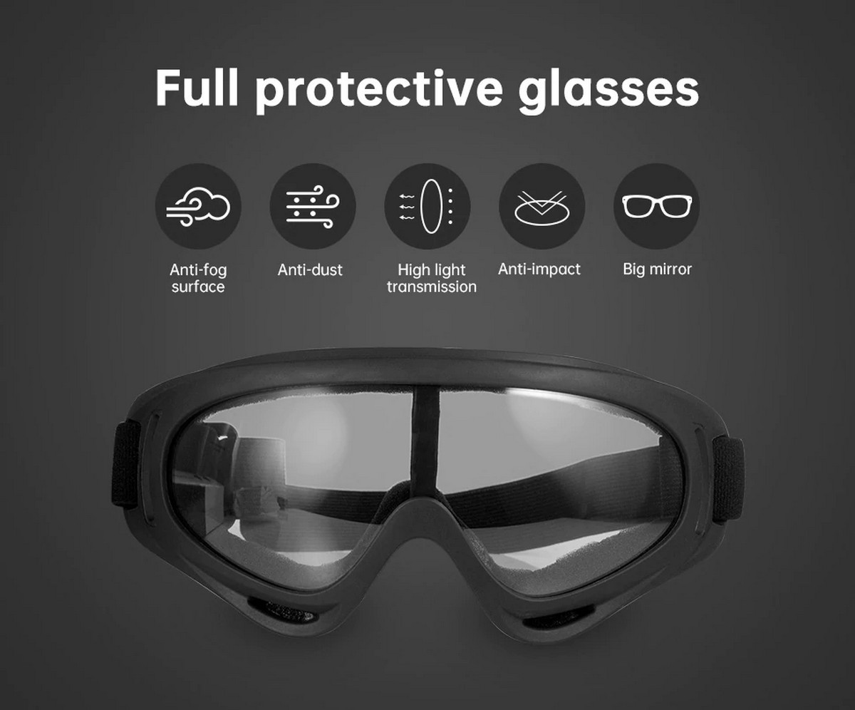 protective goggles transparent against viruses and bacteria