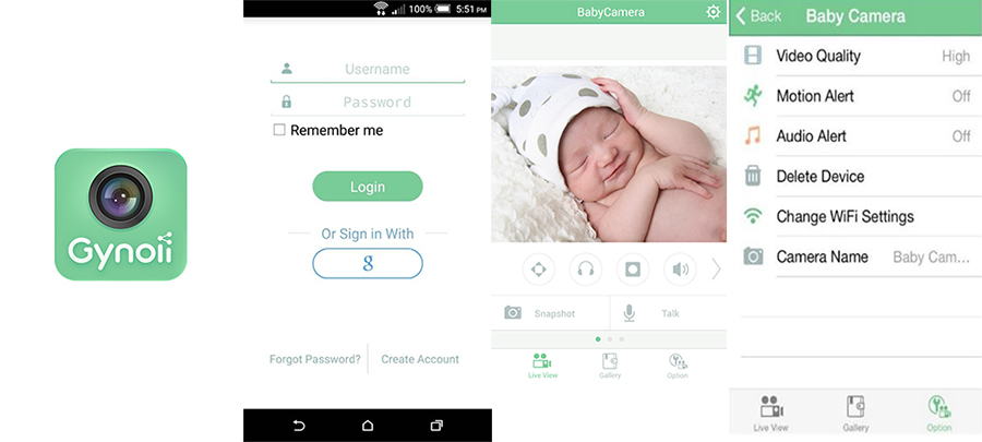 application gynoii baby monitor