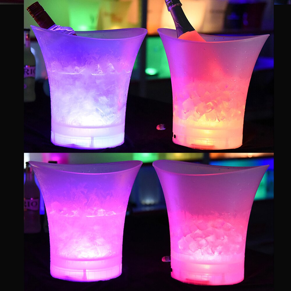 ice led bucket for bottles drinks lighting