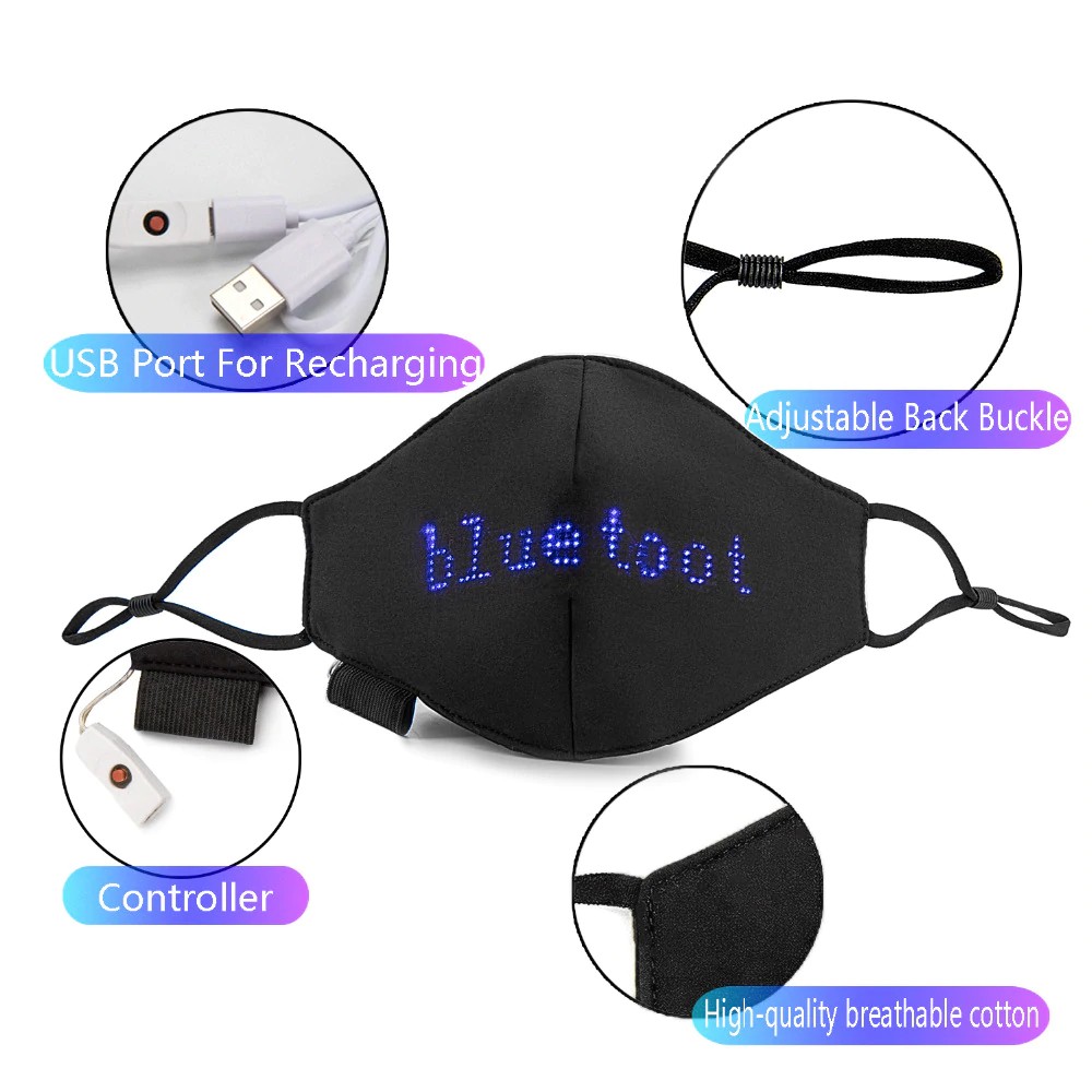protective face mask with led display
