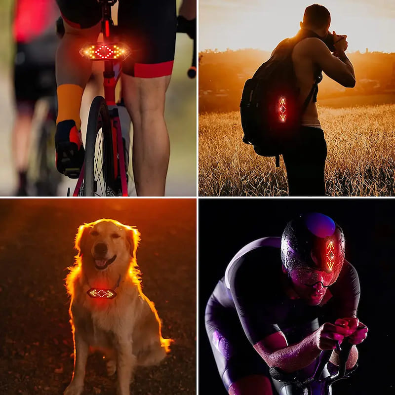Wireless rear bicycle light with turn signals + remote control