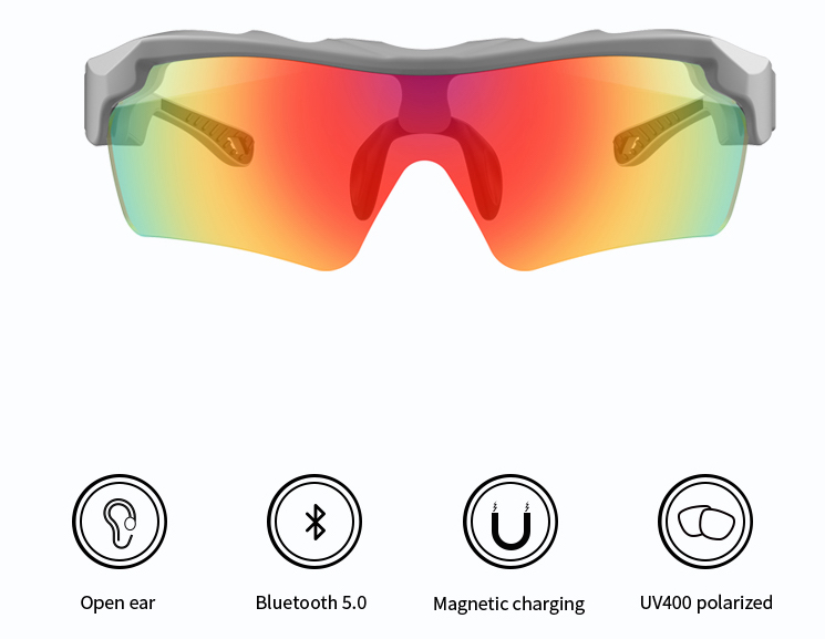 Smart bicycle glasses for sports with bluetooth support