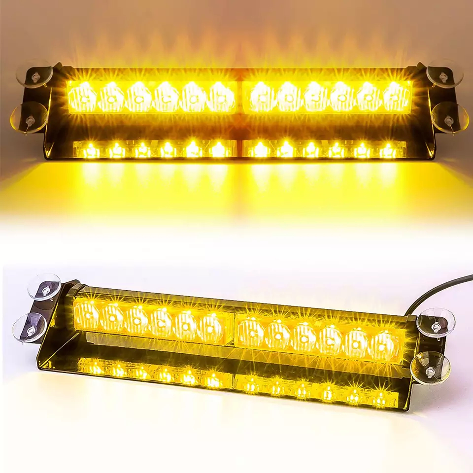 Warning LED lights strobe for the car 24 LEDs white yellow colour