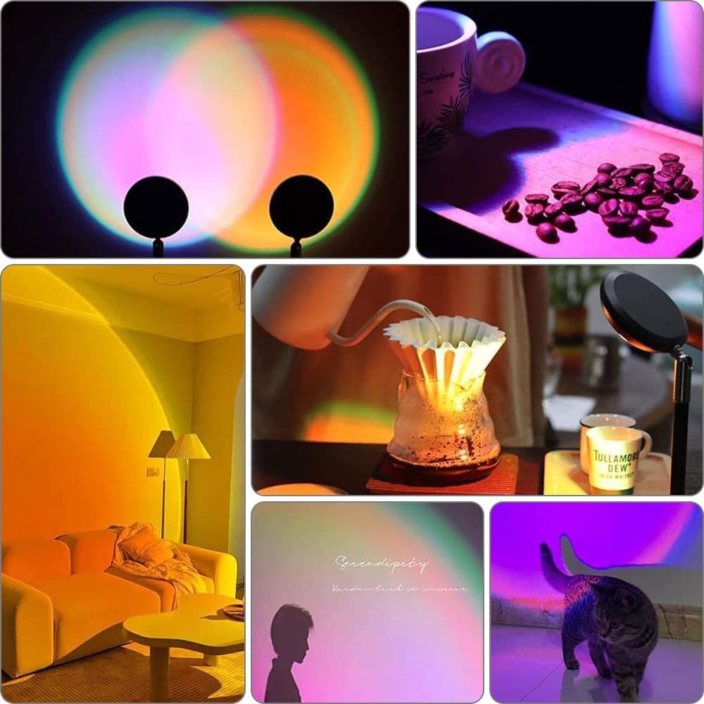 rgb sunset colour lamp round circular for smartphone