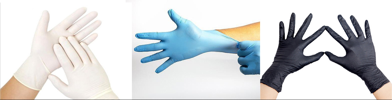 rubber protective gloves against corona covid-19