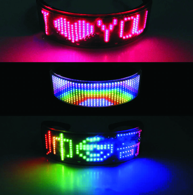 programmable led glasses