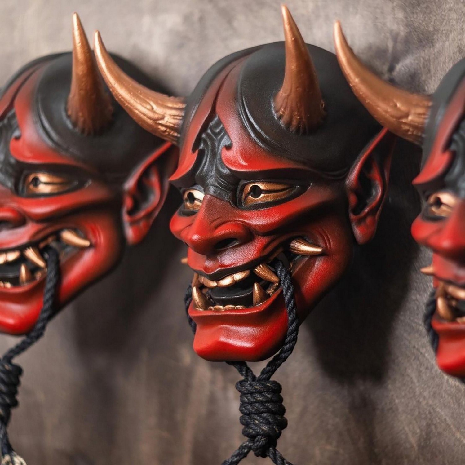 demon head mask for Halloween - Japanese motif