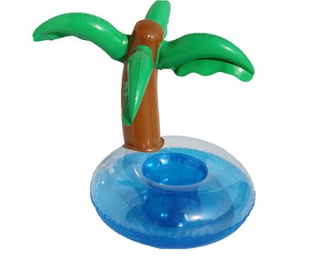 Pool holder for cups - island with palm tree