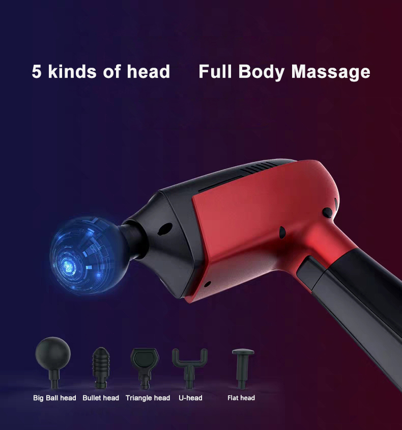 massage gun with 5 replacement heads