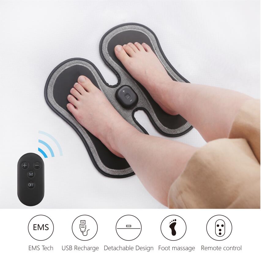 Electric EMS Foot Massager Pad Relax Feet Acupoints Massage Mat Shock  Muscle Stimulation Rechargeable And Massager