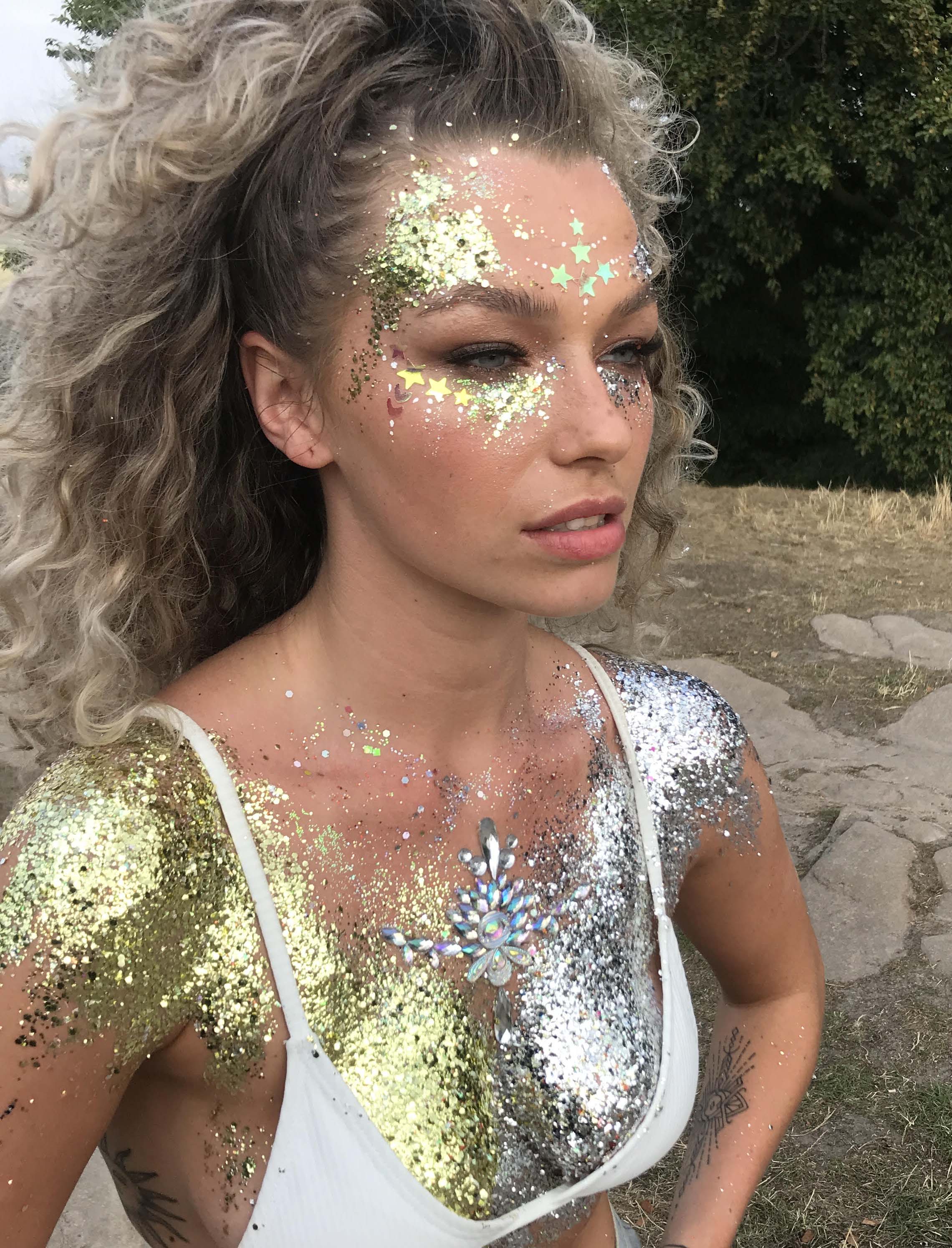 Glitter for body and face - Colorful Glitter dust gold