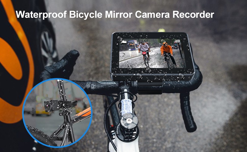 waterproof bicycle camera IP68 with monitor with recording
