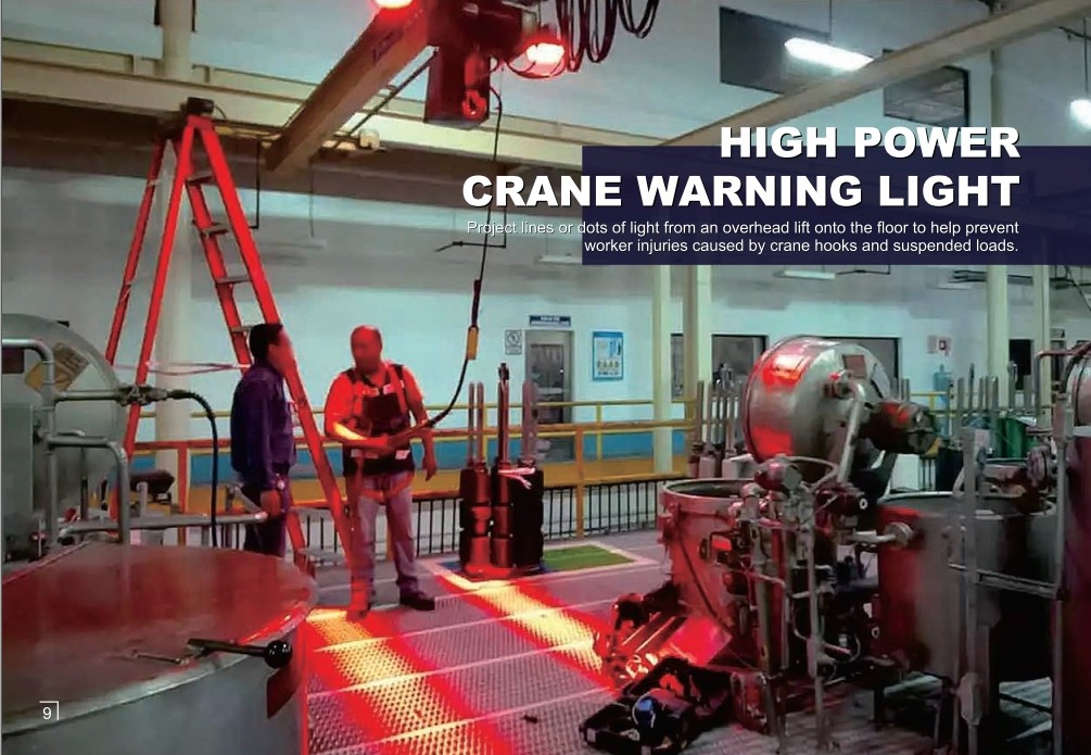 circular crane led warning safety light red
