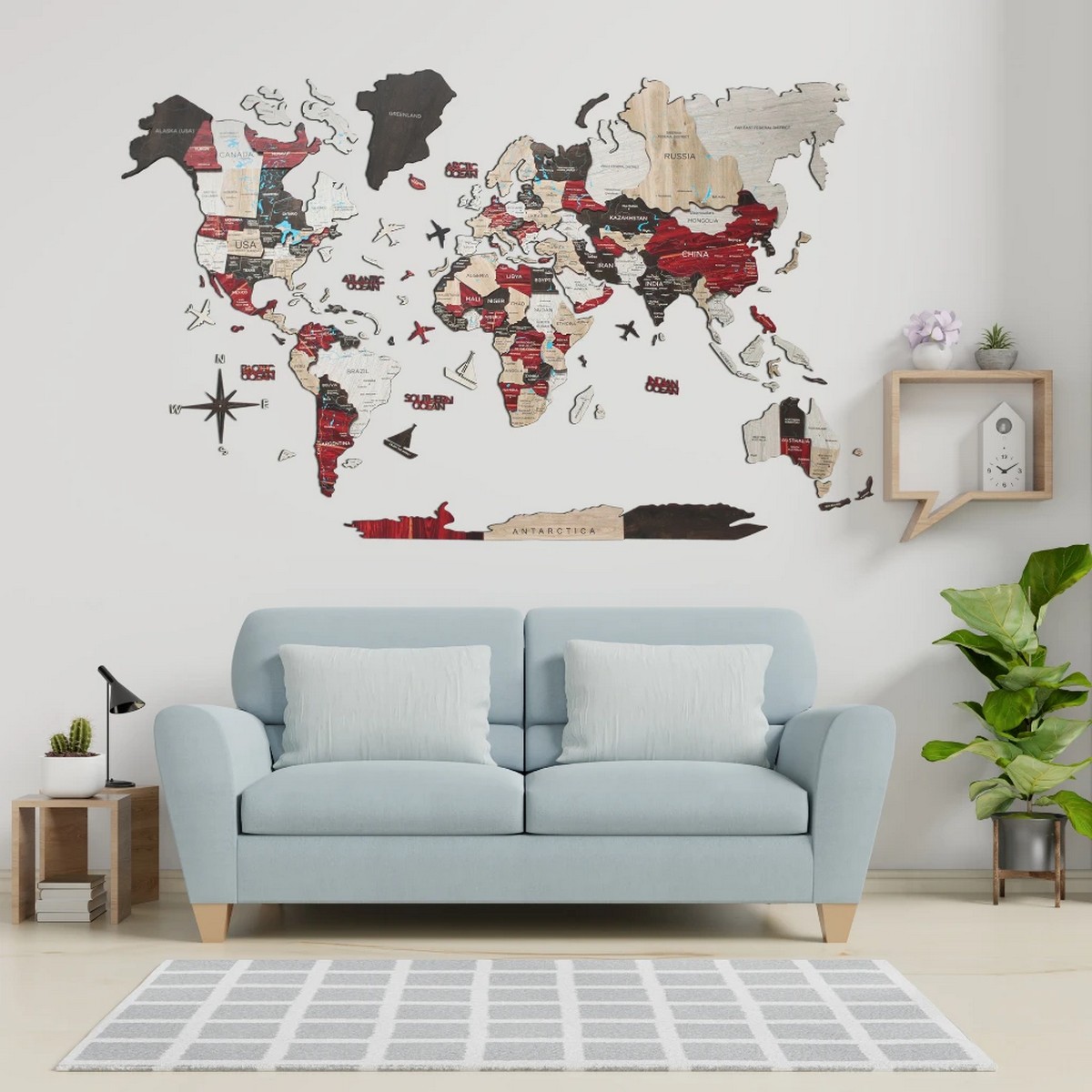 map picture on the wall 3D