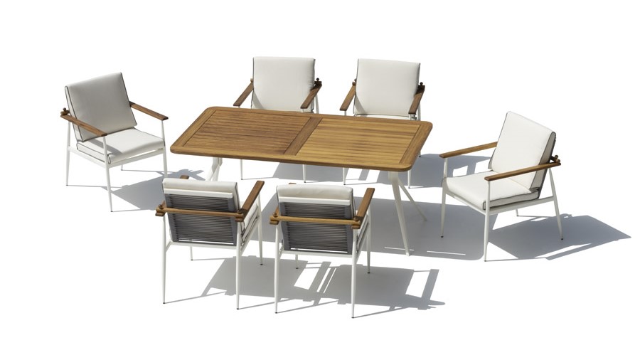 Dining table and chair set - Wooden luxury garden furniture