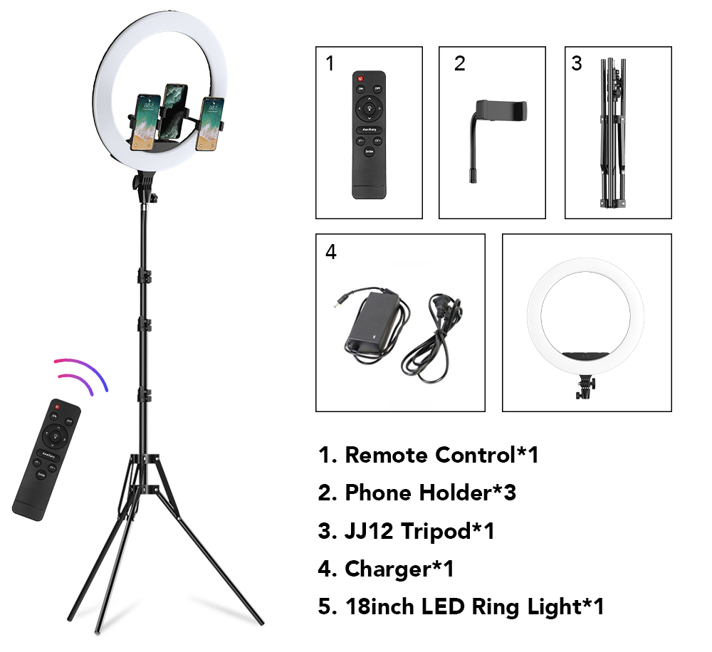 Selfie stand with lighting